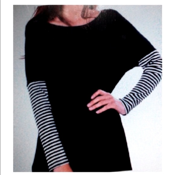 Striped Highneck Longsleeve Knit Dress